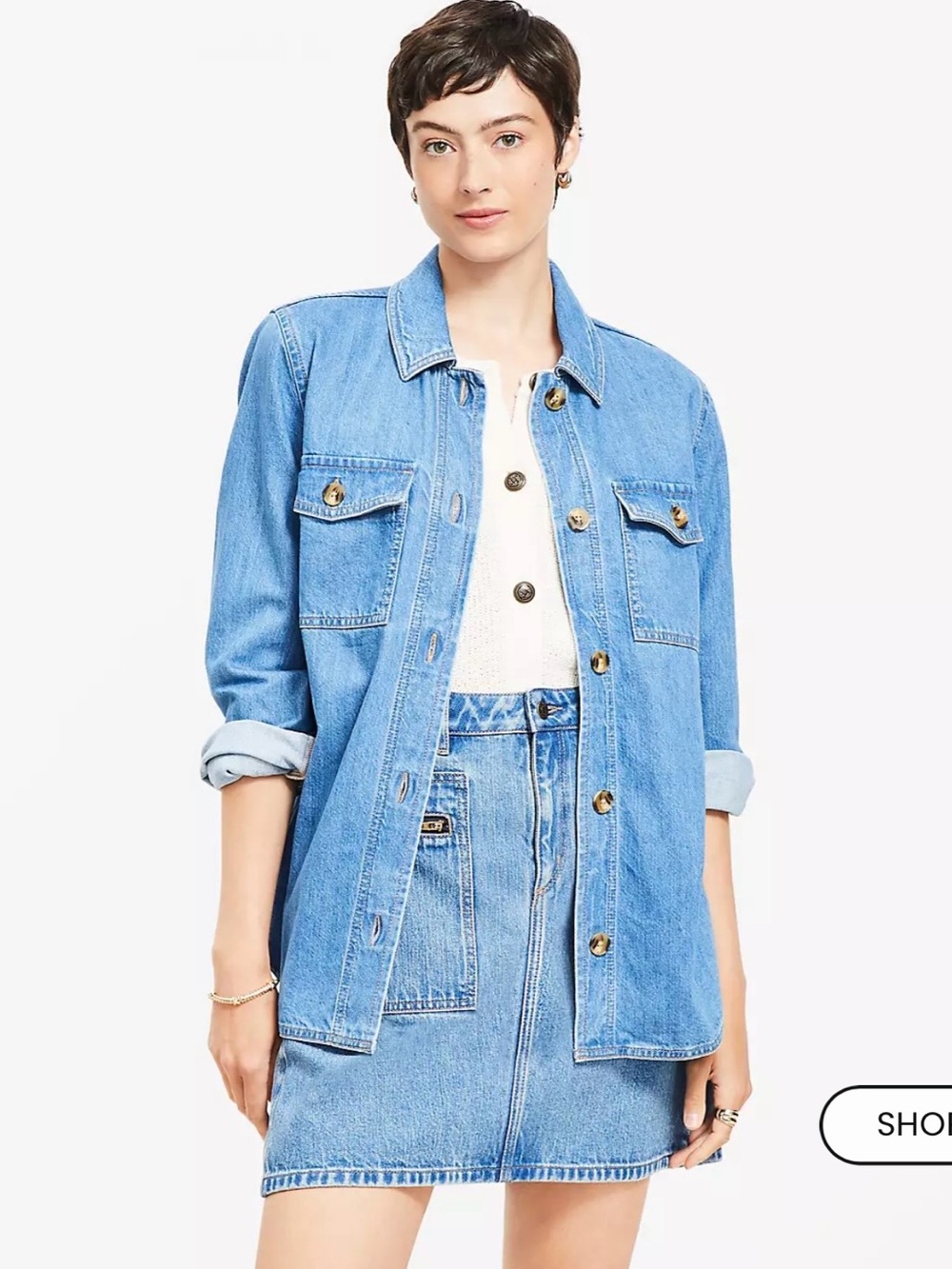 Loft Denim Shirt Jacket size XL